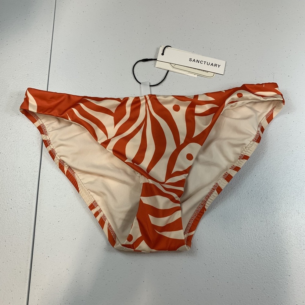 Sanctuary Women's Swim Bikini Bottoms S Hipster White Sand Sol Searcher Tropical